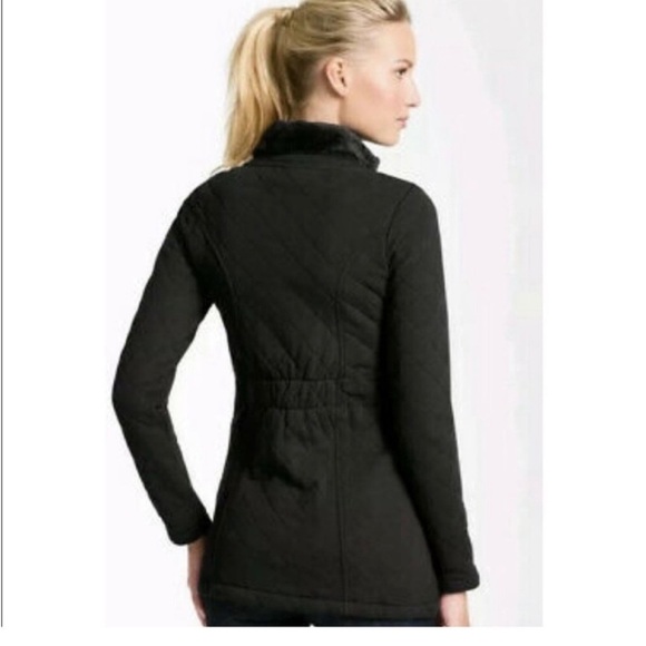 The North Face Caroluna Quilted long Jacket Fleece Lined Large L - Picture 11 of 13